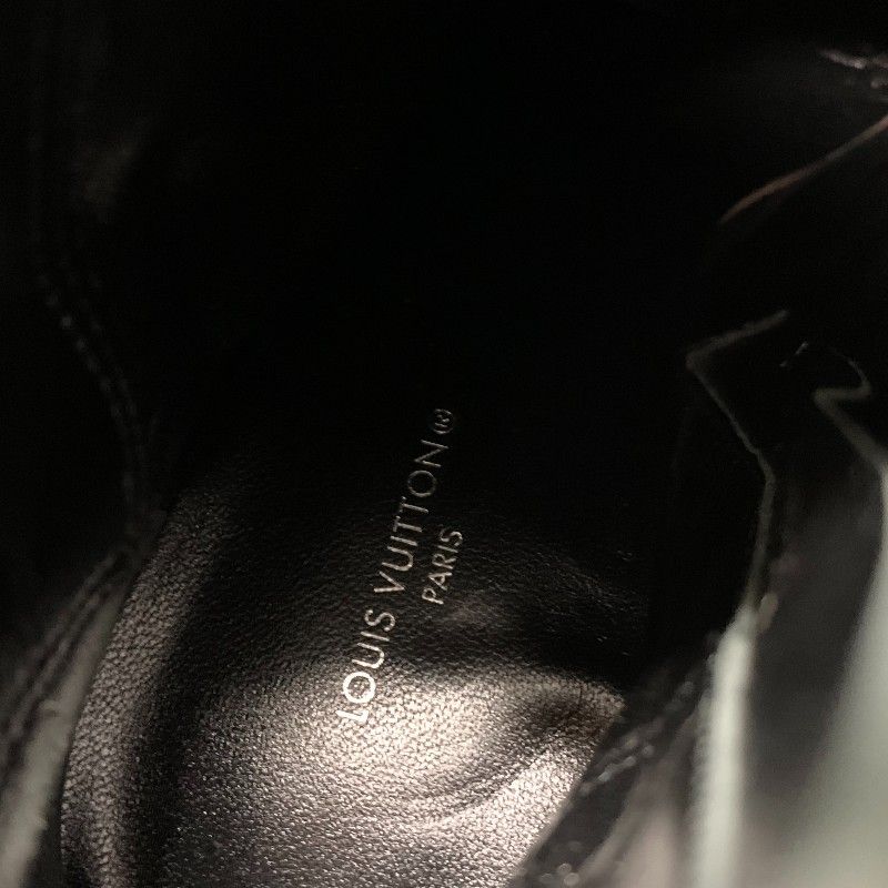 Louis Vuitton Silhouette Line Boots Short Shoes Leather Black Brown Gold Lvlogo — view 7