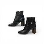 Louis Vuitton Silhouette Line Boots Short Shoes Leather Black Brown Gold Lvlogo — view 3