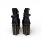 Louis Vuitton Silhouette Line Boots Short Shoes Leather Black Brown Gold Lvlogo — view 5