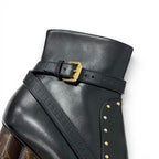 Louis Vuitton Silhouette Line Boots Short Shoes Leather Black Brown Gold Lvlogo — view 9