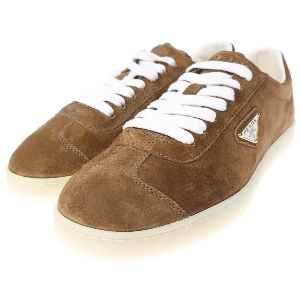 Prada Lane Suede Low Cut Sneakers Brown — view 2