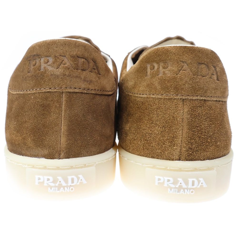Prada Lane Suede Low Cut Sneakers Brown — view 3