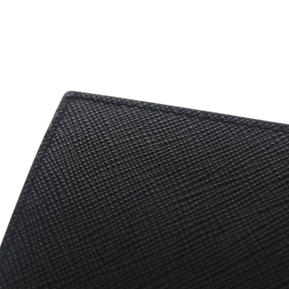 Prada Vitello Micro Grain Leather Compact Wallet Bifold Black — view 5