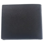 Prada Vitello Micro Grain Leather Compact Wallet Bifold Black — view 2