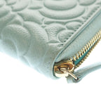 Chanel Camellia Zip Around Wallet Card Case Light Blue Caviar Leather Gold — view 6