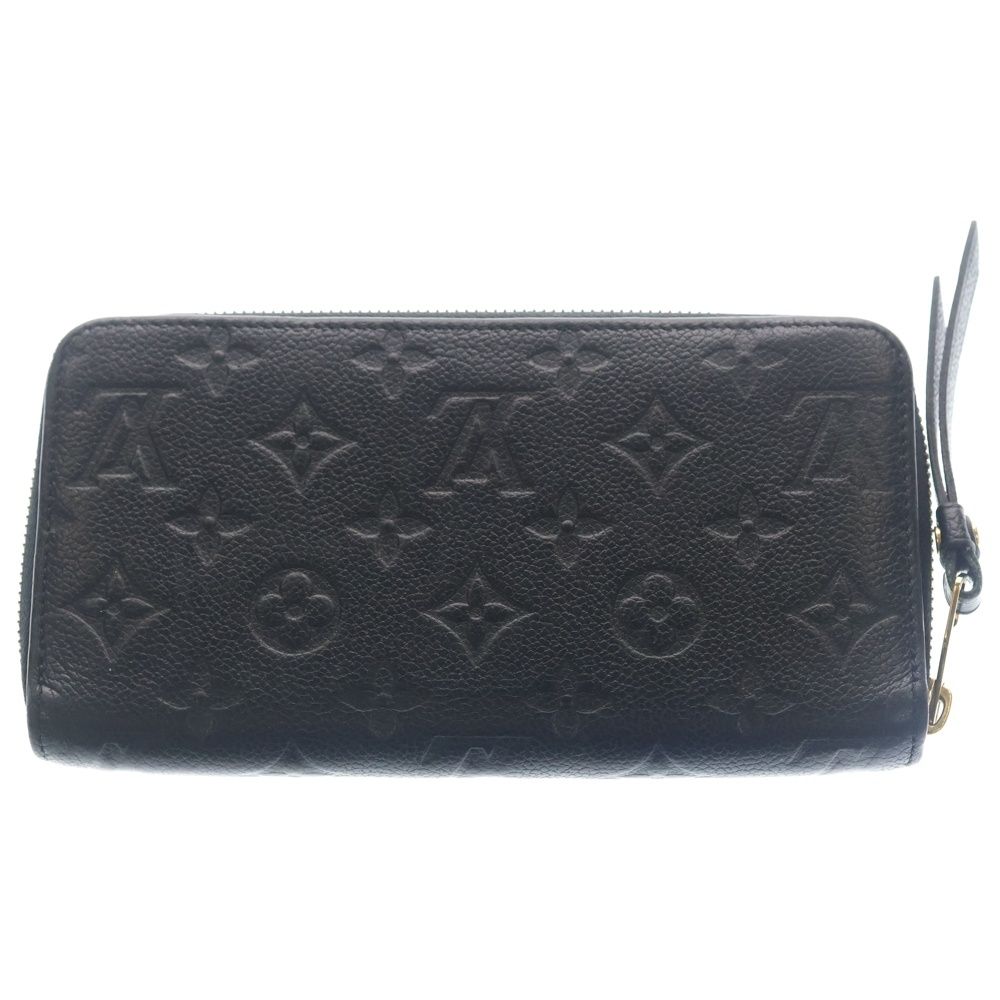 Louis Vuitton Monogram Empreinte Zippy Wallet Card Case Black Leather Gold — view 2