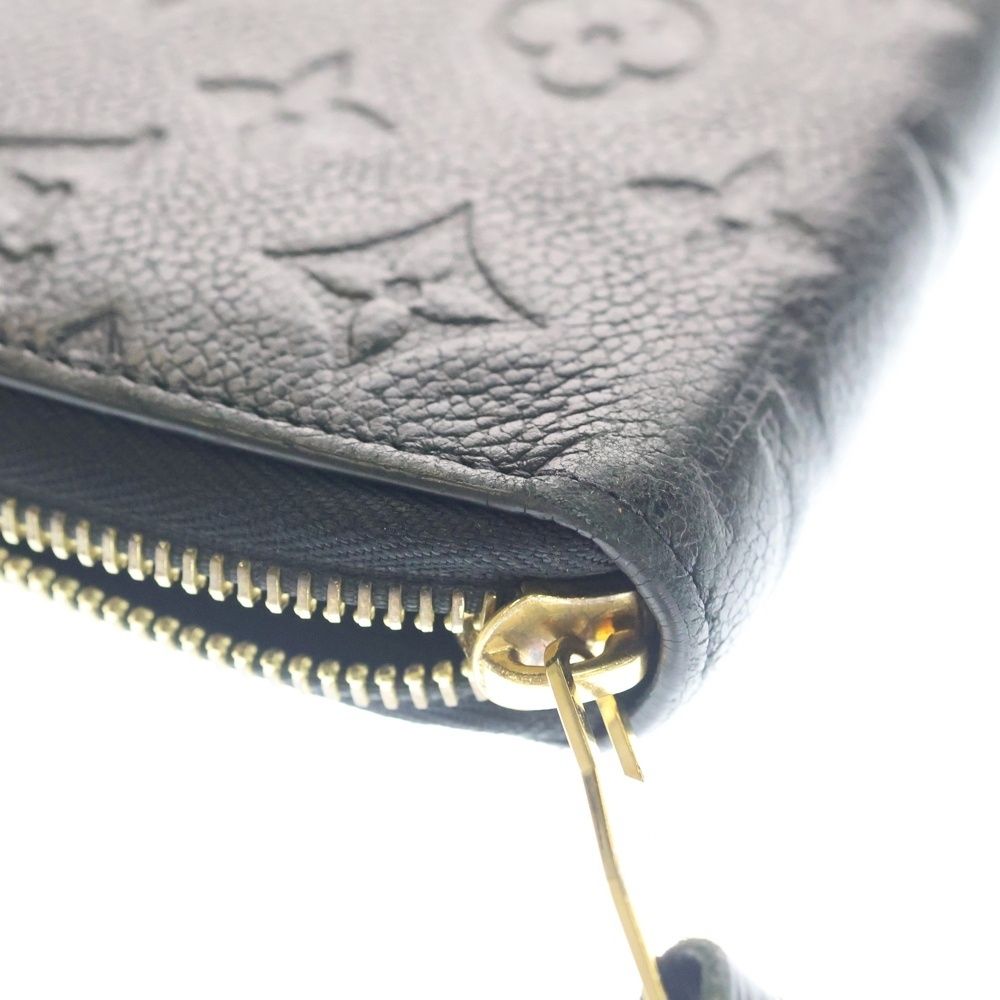 Louis Vuitton Monogram Empreinte Zippy Wallet Card Case Black Leather Gold — view 5
