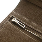 Hermes Bearn Souffle Ficelle Lycee Wallet Card Case Beige Silver — view 5