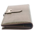 Hermes Bearn Souffle Ficelle Lycee Wallet Card Case Beige Silver — view 3
