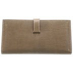 Hermes Bearn Souffle Ficelle Lycee Wallet Card Case Beige Silver — view 2