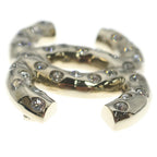 Chanel CC Logo Rhinestone Pin Badge Pin Brooch Silver — view 3