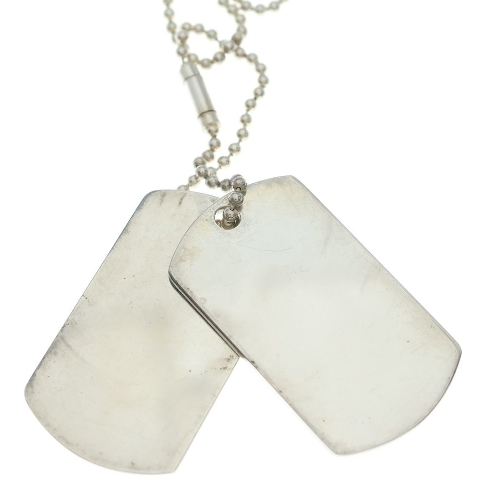 Gucci Double Dog Tag Chain Pendant Necklace Silver — view 4