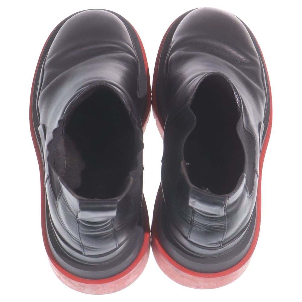 Bottega Veneta Tire Ankle Side Gore Chelsea Boots Black Red — view 4