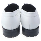 Hermes Faubourg H Logo Plate Leather Low Cut Shoes Loafers White — view 3