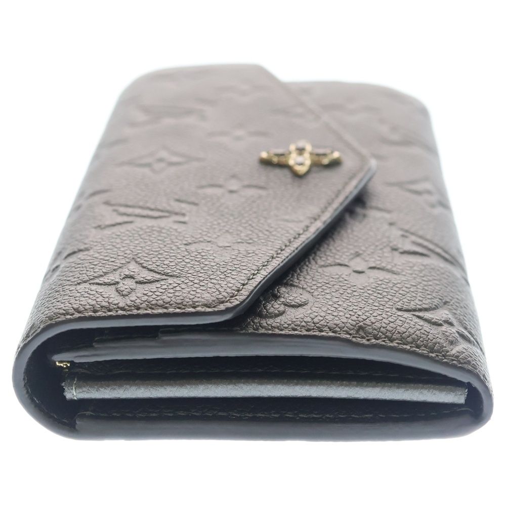Louis Vuitton Portefeuille Sarah NM Wallet Card Case Metallic Gray Leather Gold — view 3