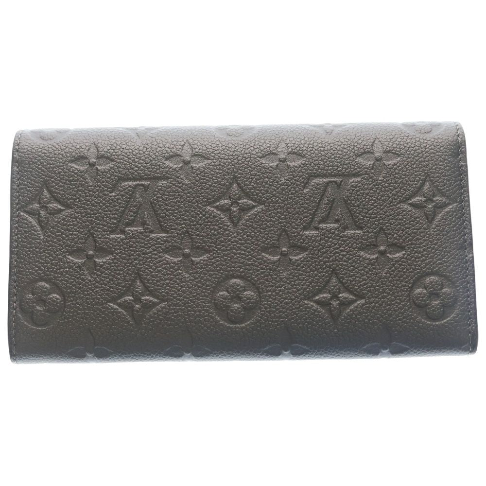 Louis Vuitton Portefeuille Sarah NM Wallet Card Case Metallic Gray Leather Gold — view 2