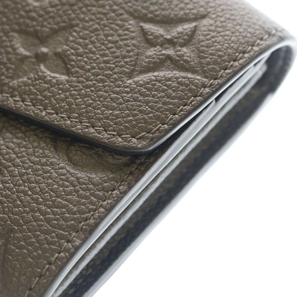 Louis Vuitton Portefeuille Sarah NM Wallet Card Case Metallic Gray Leather Gold — view 5