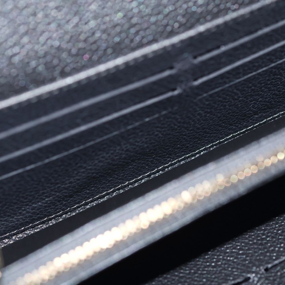 Louis Vuitton Portefeuille Sarah NM Wallet Card Case Metallic Gray Leather Gold — view 4