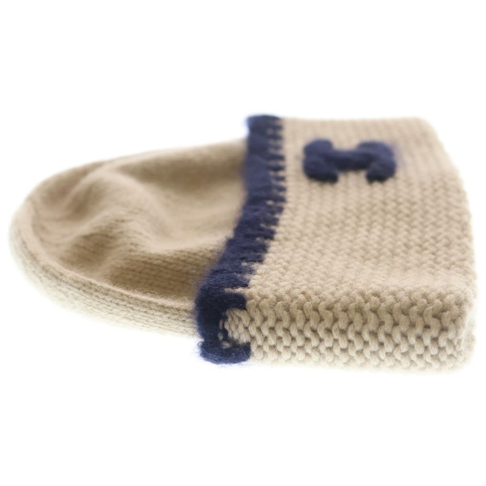 Chanel CC Logo Cashmere Silk Knit Hat Beige — view 4