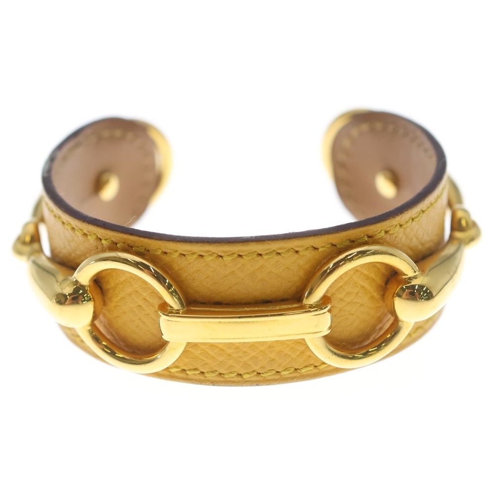 Hermes Bangle Bracelet Yellow Horsebit SS Epsom Gold — view 4