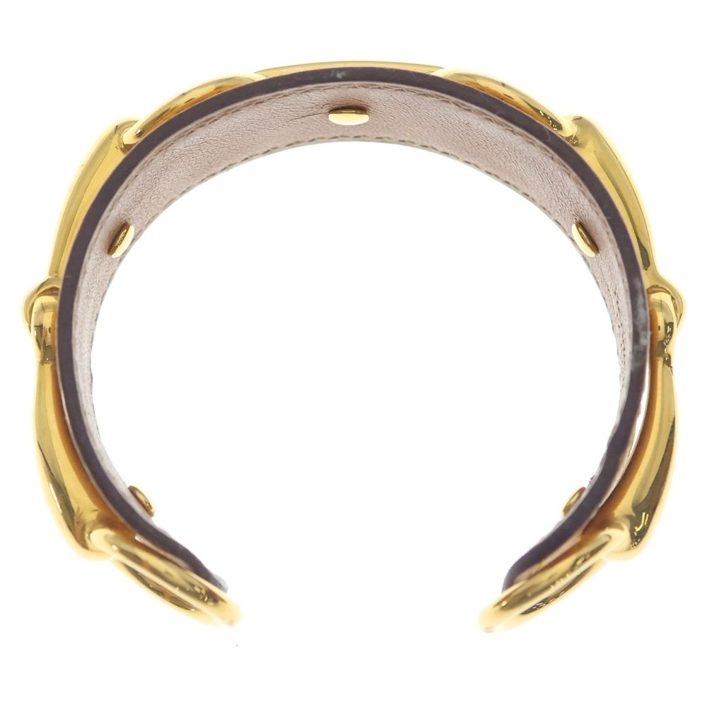 Hermes Bangle Bracelet Yellow Horsebit SS Epsom Gold — view 6
