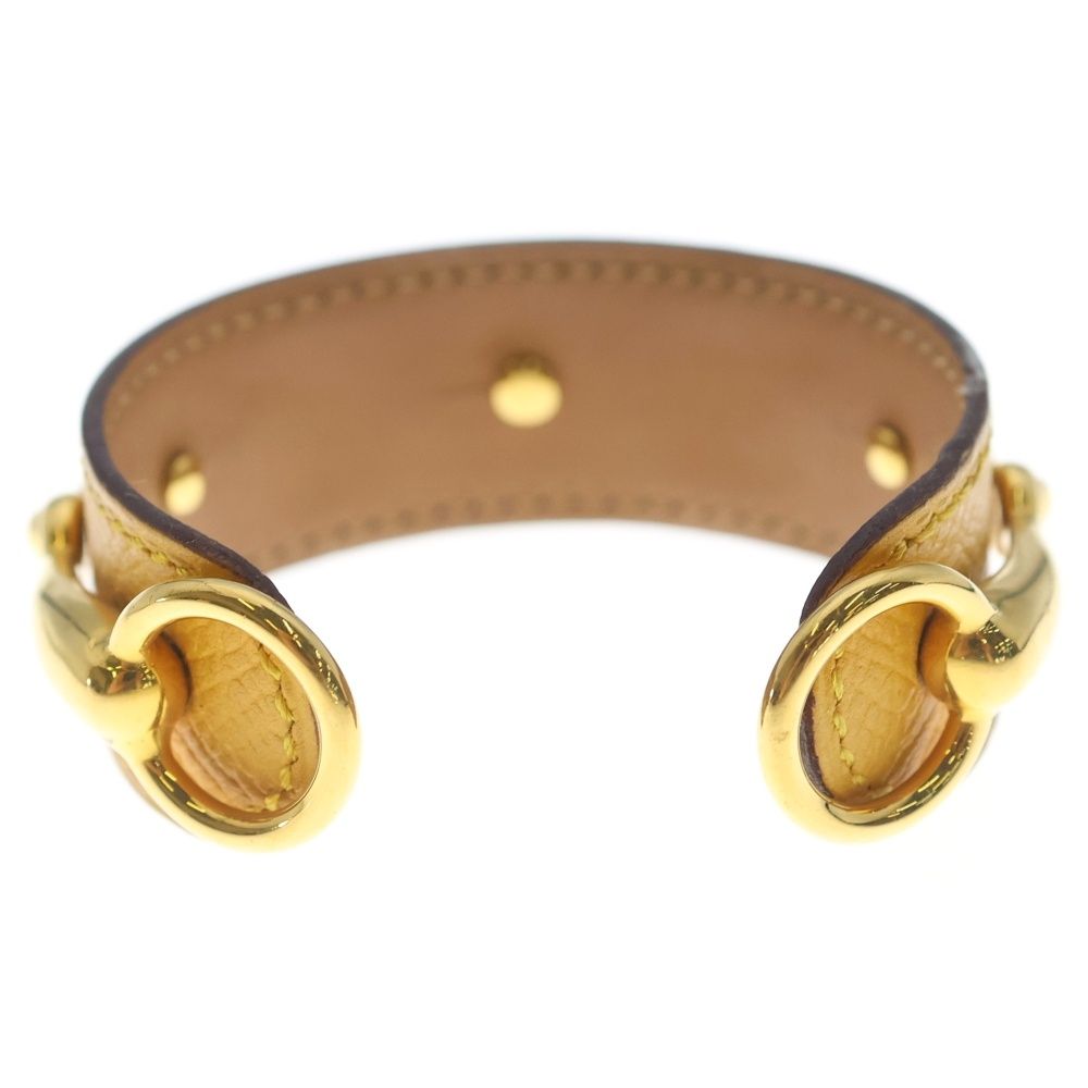 Hermes Bangle Bracelet Yellow Horsebit SS Epsom Gold — view 2