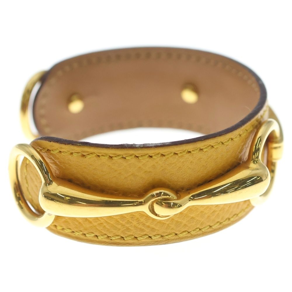 Hermes Bangle Bracelet Yellow Horsebit SS Epsom Gold — view 3