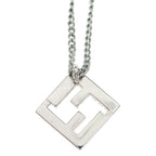Fendi Fflogo Rhinestone Necklace Pendant Chain Silver — view 6