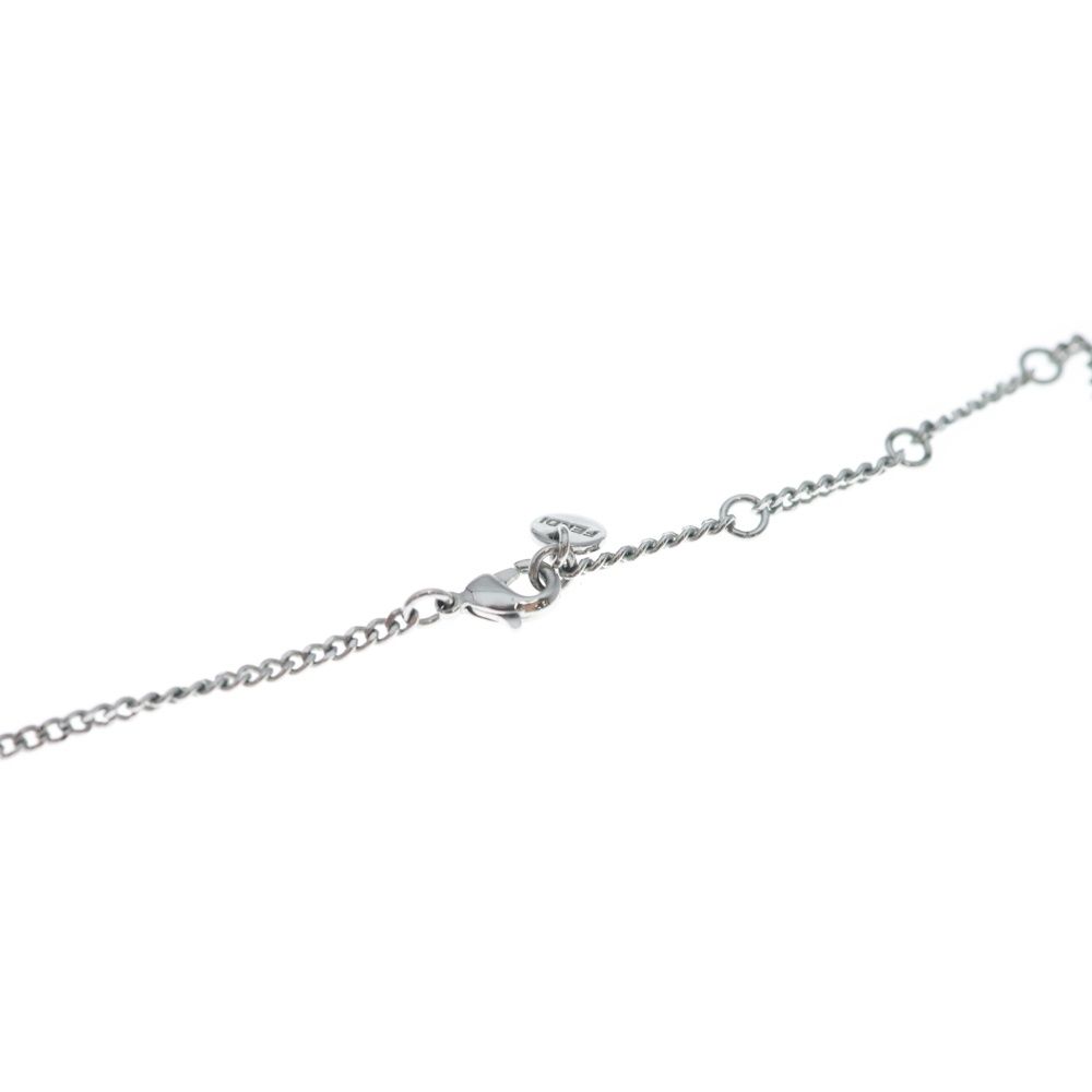Fendi Fflogo Rhinestone Necklace Pendant Chain Silver — view 4