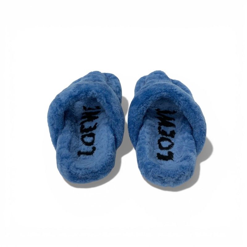 Loewe Sandals Shoes Mouth Blue Mule Thong Flat — view 5