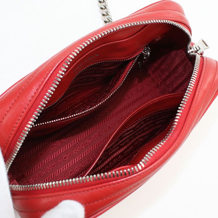 Prada Chain Diagram Shoulder Bag Leather — view 3
