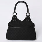 Gucci Hand Bag Handbag GG Canvas Black