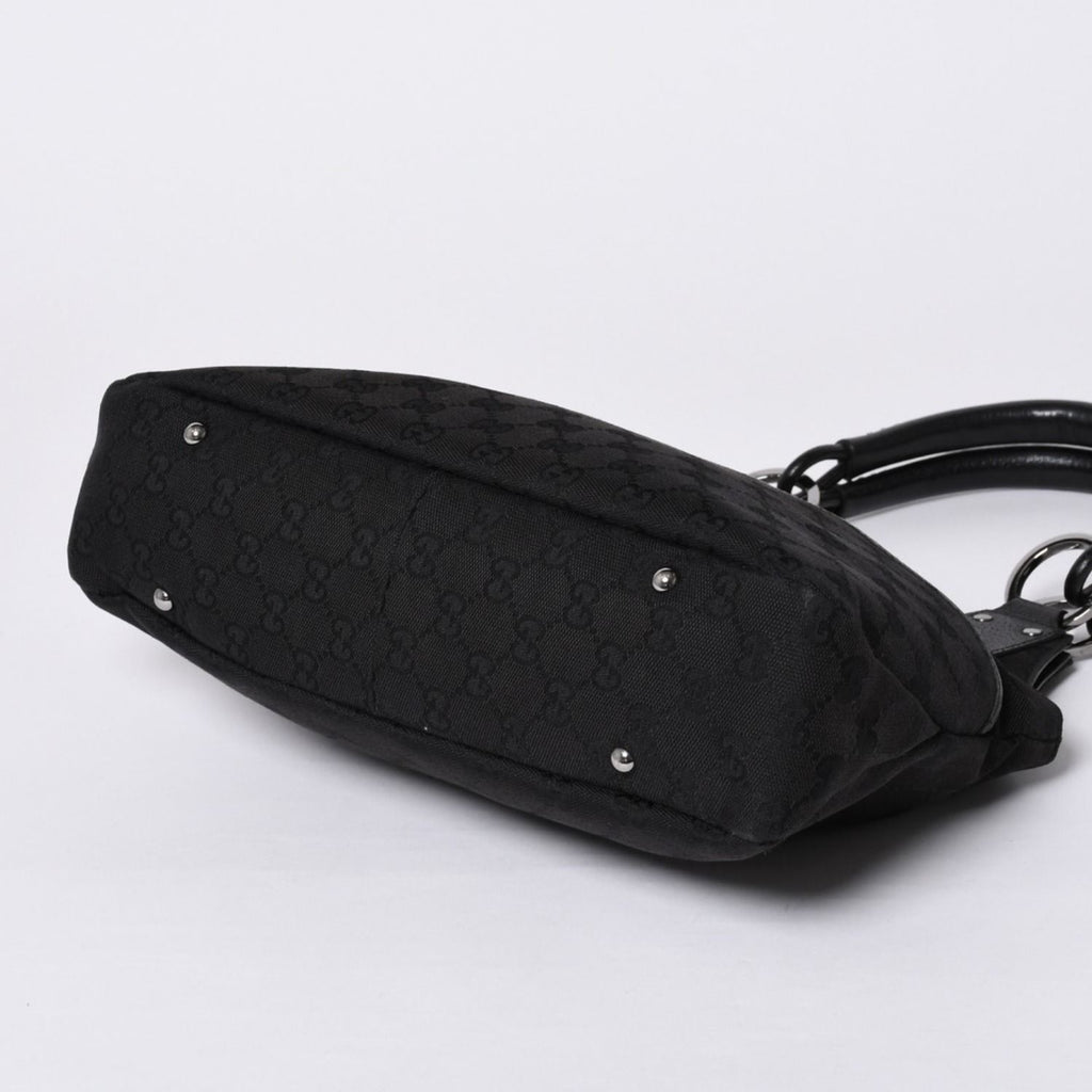 Gucci Hand Bag Handbag GG Canvas Black — view 8