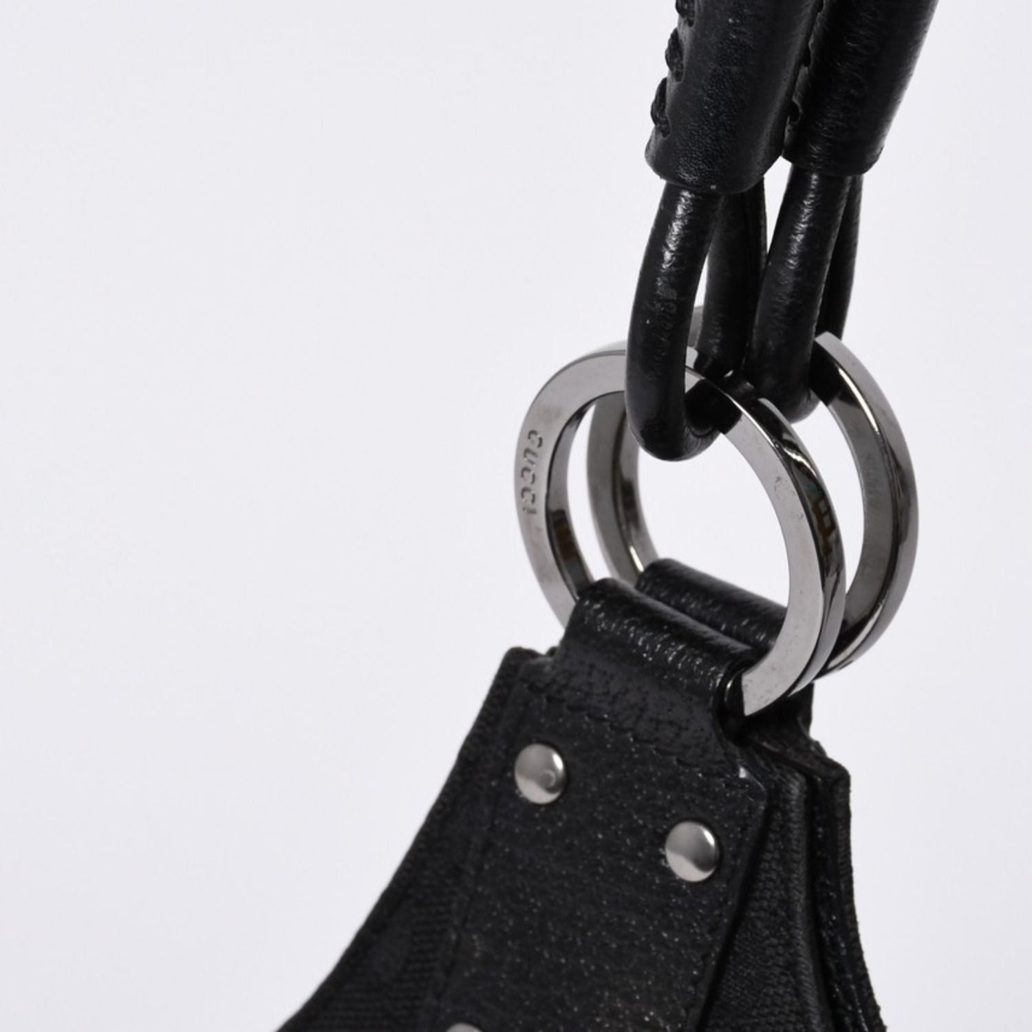 Gucci Hand Bag Handbag GG Canvas Black — view 4