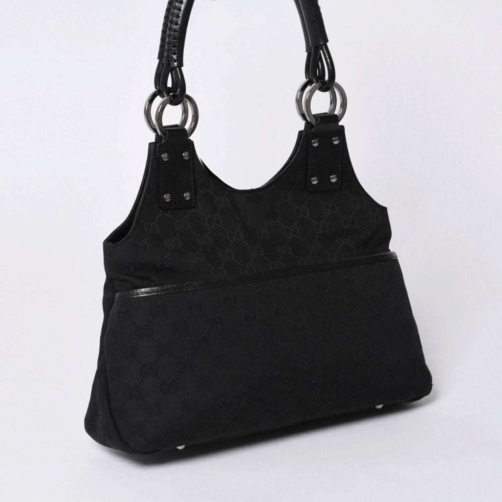 Gucci Hand Bag Handbag GG Canvas Black — view 2