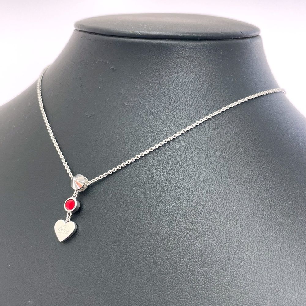 Gucci Silver Heart Necklace 925 Sterling Engraved — view 3
