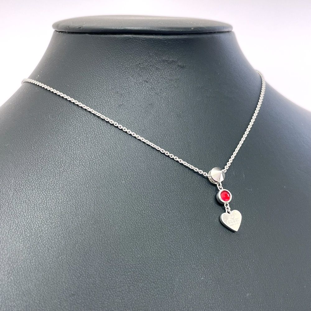 Gucci Silver Heart Necklace 925 Sterling Engraved — view 2