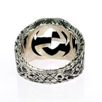 Gucci Silver Arabesque Interlocking Gring 925 Engraved Ring — view 5