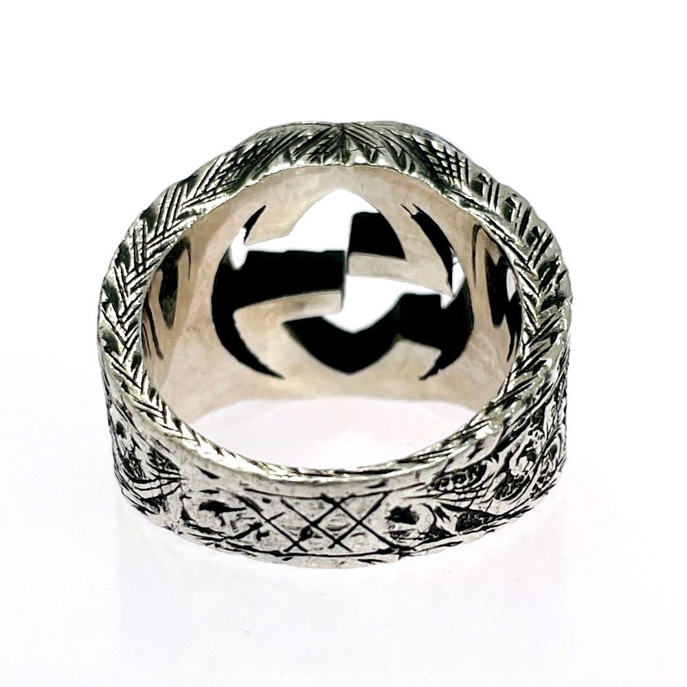 Gucci Silver Arabesque Interlocking Gring 925 Engraved Ring — view 5