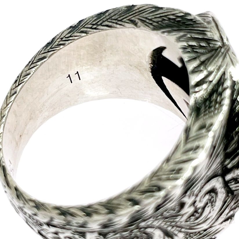 Gucci Silver Arabesque Interlocking Gring 925 Engraved Ring — view 8