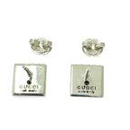 Gucci Silver Interlocking Square Earrings 925 Engraved — view 6