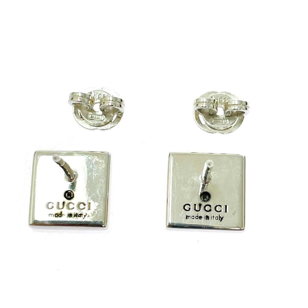 Gucci Silver Interlocking Square Earrings 925 Engraved — view 6