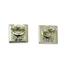 Gucci Silver Interlocking Square Earrings 925 Engraved — view 5