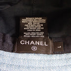 Chanel Logo Bucket Hat Denim Blue Shallow No String Sequins — view 8