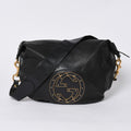 Gucci Bag Double G GG Logo Leather Black Gold