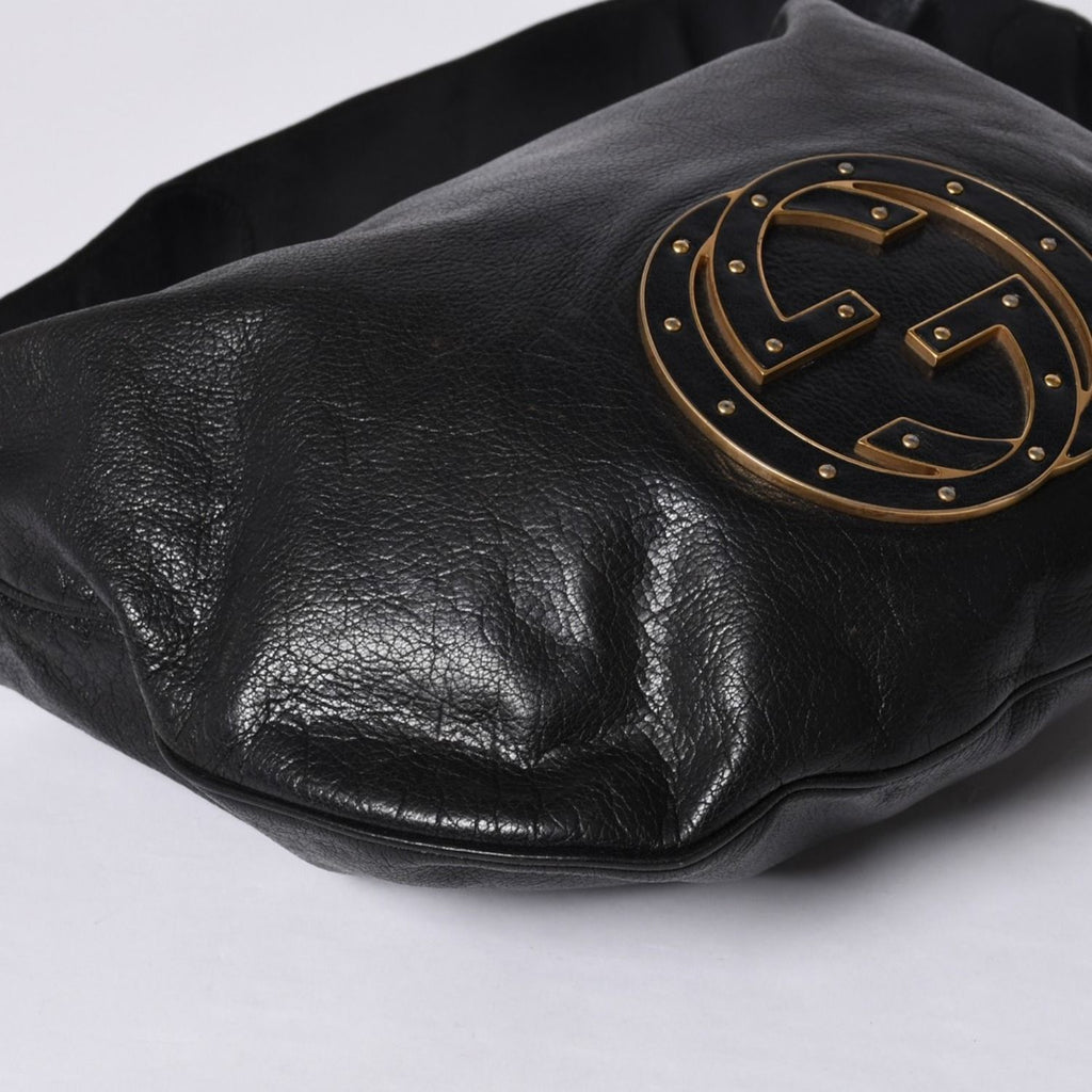 Gucci Bag Double G GG Logo Leather Black Gold — view 6