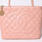 Chanel Reissue Tote Handbag CC Logo Caviar Leather Pink — view 7