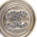 Chanel CC Logo Circle Earrings Metal Crystal Gold