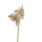 Chanel CC Logo Circle Earrings Metal Crystal Gold