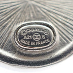 Chanel CC Logo Circle Earrings Metal Crystal Gold — view 8